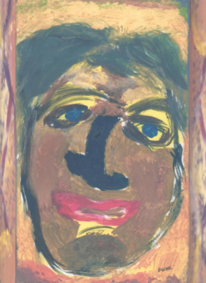 charakter gesicht 03 acryl gemalt.fotomontage din a4 160 g papier pwhk variation 280498 151204